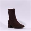 Wonders Anan Low Block Heel Stretch Boot - Brown Suede